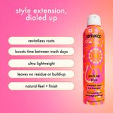 perk up plus extended clean dry shampoo: style extension, dialed up. -revitalizes roots, boosts time between wash days, ultra lightweight, leaves no residue or build-up, natural feel + finish