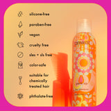 perk up dry shampoo is silicone-free, paraben-free, vegan, cruelty free, sles+sls free, color-safe, suitable for chemically treated hair, phthalate-free