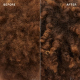 Comparison of curly hair texture labeled 'Before' and 'After'.
