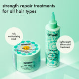 amika the kure multi-task treatment and repair mask sit against a light green background. 