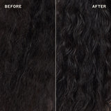 Comparison of black hair texture labeled 'Before' and 'After'.