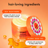 the soulfood nourishing mask is packed with hair-loving ingredients. sea buckthorn is an omega-rich plant source that nourishes strands. jojoba seed oil is a vitamin-rich moisturizer that helps soften hair. 