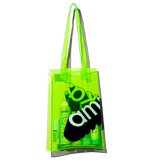 amika clear green PVC shopper tote bag
