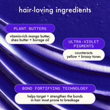 the bust your brass system features hair-loving ingredients to tone and strengthen hair. plant butters, including vitamin-rich mango butter, shea butter, and borage oil, nourish and hydrate. ultra-violet pigments counteract yellow and brassy tones for cooler hues. bond fortifying technology targets and strengthens the bonds in hair most prone to breakage, leaving hair healthier and more resilient.