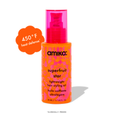 Amika Superfruit Star hair styling oil bottle with heat defense feature on a white background