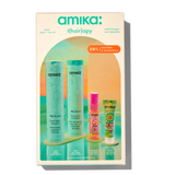 image of the box for amika's t(hair)apy wash + care repair set. 